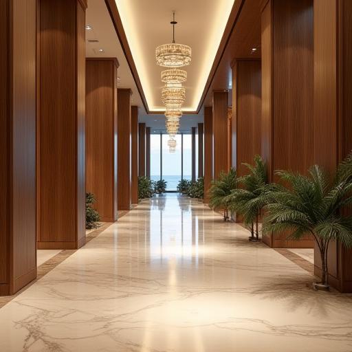 Elegant resort lobby interior